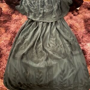 Baltic Born Strapless Emerald Green Lace Dress